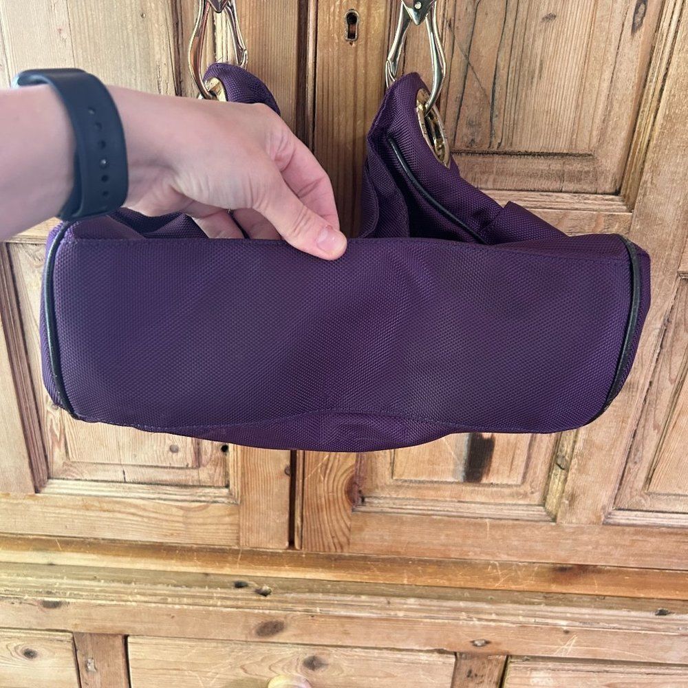 JPK Paris 75 Purple Shoulder Bag Gold Hardware Boho Slouchy Purse - Flawed - Picture 7 of 14